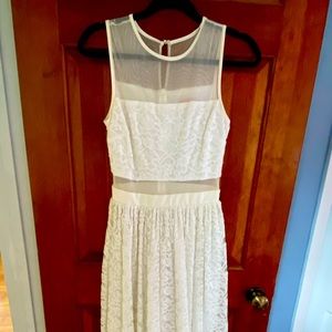 Love...ady Lace and Mesh White Dress